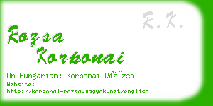 rozsa korponai business card